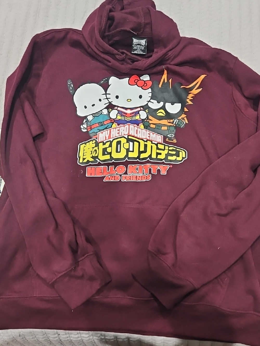 Sanrio Hello Kitty x My Hero Academia Burgundy Graphic Hoodie
